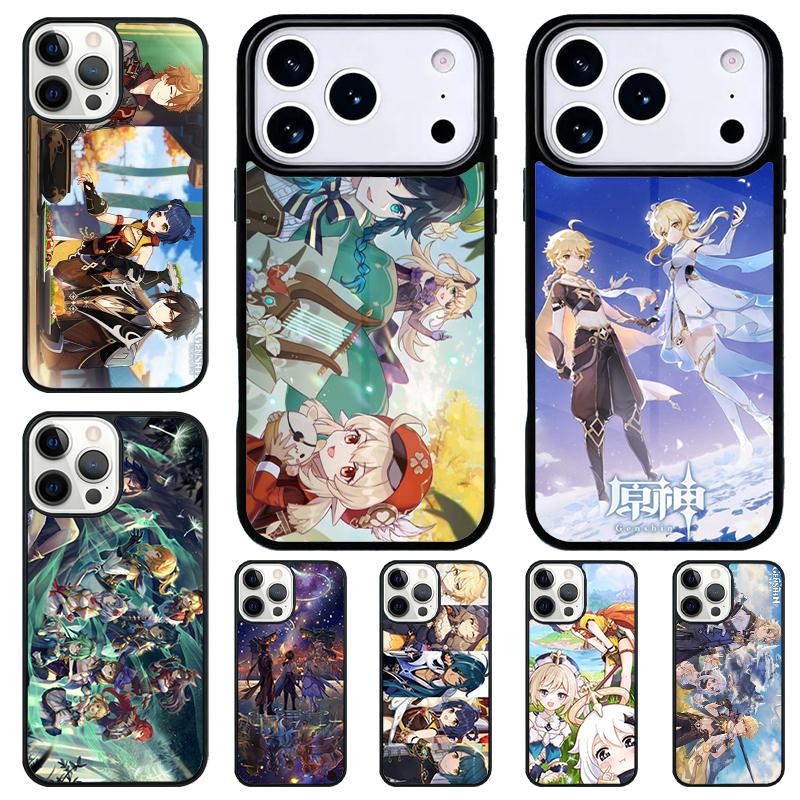 Genshin Impact soft Phone Case for iPhone 17 Air 16 15 11 12 14 13 Pro Max Shockproof Cover