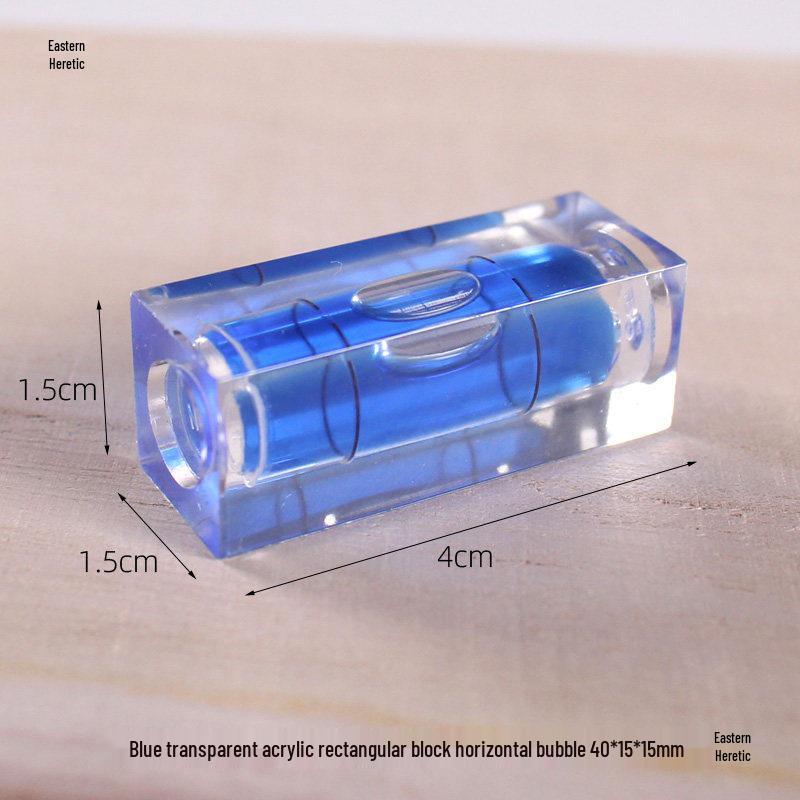 Blue Rectangular Acrylic Spirit Level with Transparent Bubble