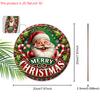 Wooden Christmas Sign with Santa Claus Pattern - Merry Christmas Round Sign for Front Door, Wall Hanging Decor - Ideal Christmas Gift