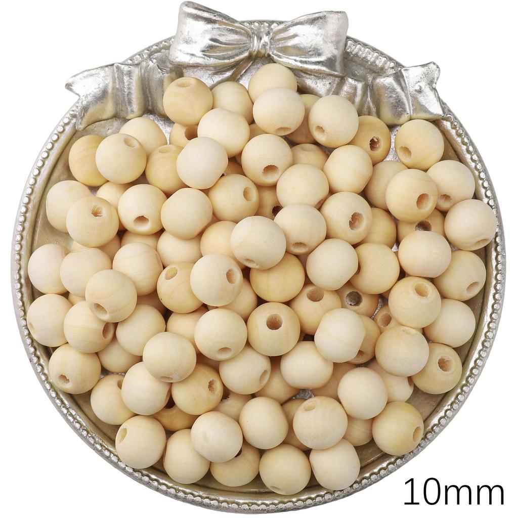 Wood Round Loose Beads For DIY Jewelry Making Bracelet Necklace