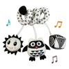 Jouets suspendus Siège auto Berceau Mobile Bébé Spiral Peluche Lit Poussette Barre Jouet Couleur Noir et Blanc avec Hochet Sifflet BB