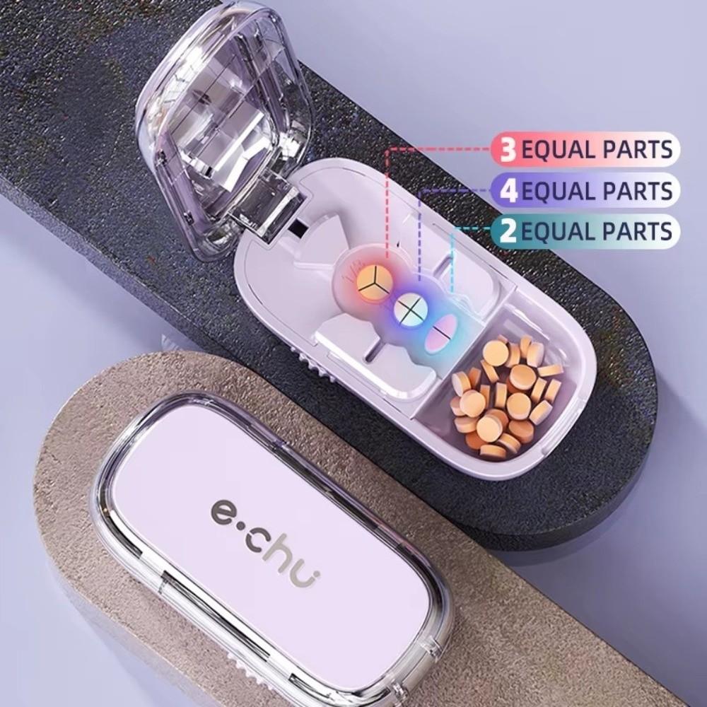 2/3/4-in-1 Pill Cutter Box Food Grade Adjustable Medicine Cutter Precise Cutting Dustproof Pill Storage Box