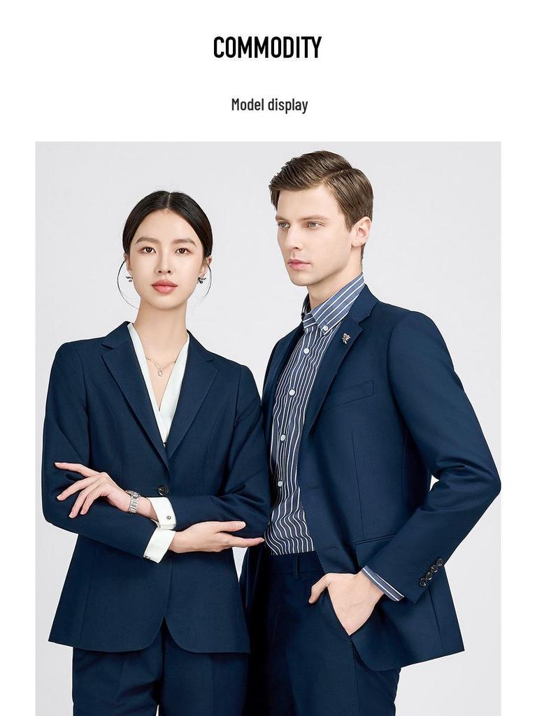 Navy Blue Women's Business Casual Suit Set for Professionals