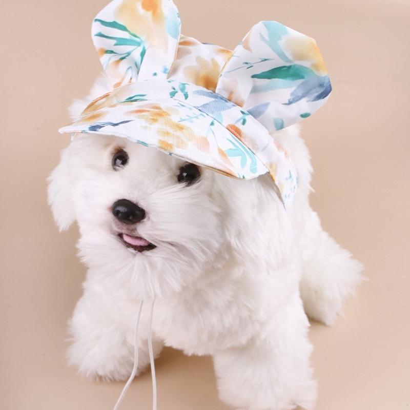 Outdoor Pet Sun Hat Sun Blocking Design Lightweighted Polyester Summer Hat For Dogs Kitten Ventilated Ear Space
