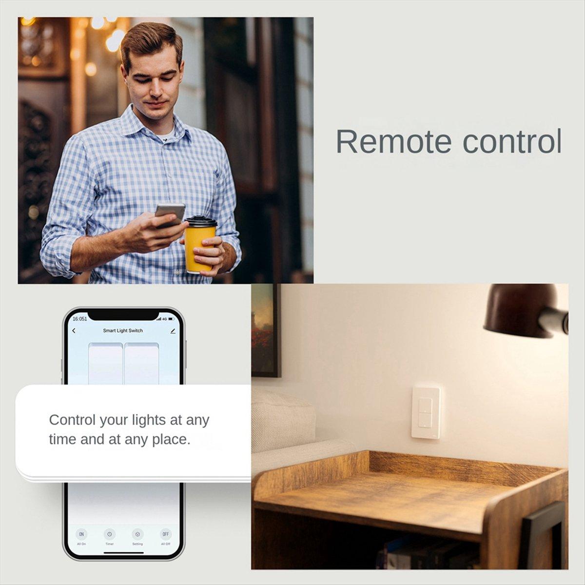 

Tuya Zigbee Push Button Switches Physical Smart US Light Wall Switch 2 Gang Timer Voice Control US Plug China Mainland