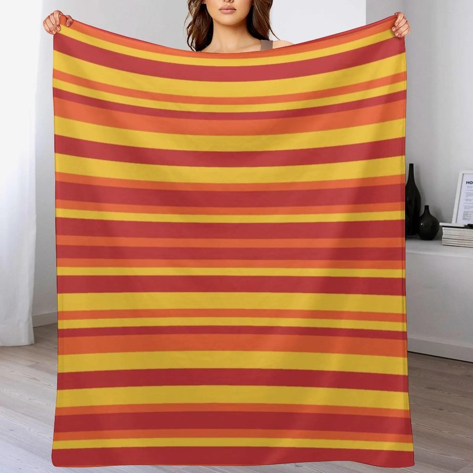 Red Orange and Yellow Special Vintage Stripes Throw Blanket Decorative Soft Throw Blanket for Couch Sofa 102x76cm(40x30in)