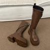Fashion Retro British Platform Boots Women's Thigh Boots 2025 New Autumn