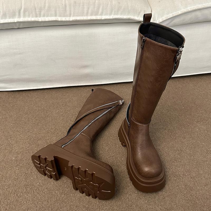 Fashion Retro British Platform Boots Women's Thigh Boots 2025 New Autumn