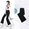 Spring Summer Thin Tencel High Waist Split Hem Nine Point Ice Silk Micro Flare Denim Pants For Women Casual Pants Oversize Denim Trousers