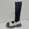 Y2k JK Calf Long Socks Lolita Knit Knee High Socks Simple Mid-tube Stocking  Women