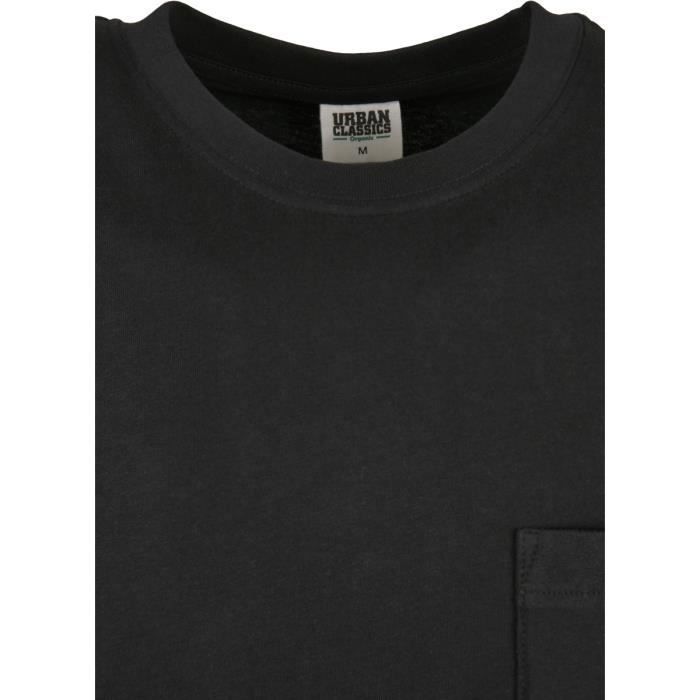T-shirt - Urban Classics - Basic Pocket - Coton biologique - Noir - Taille L