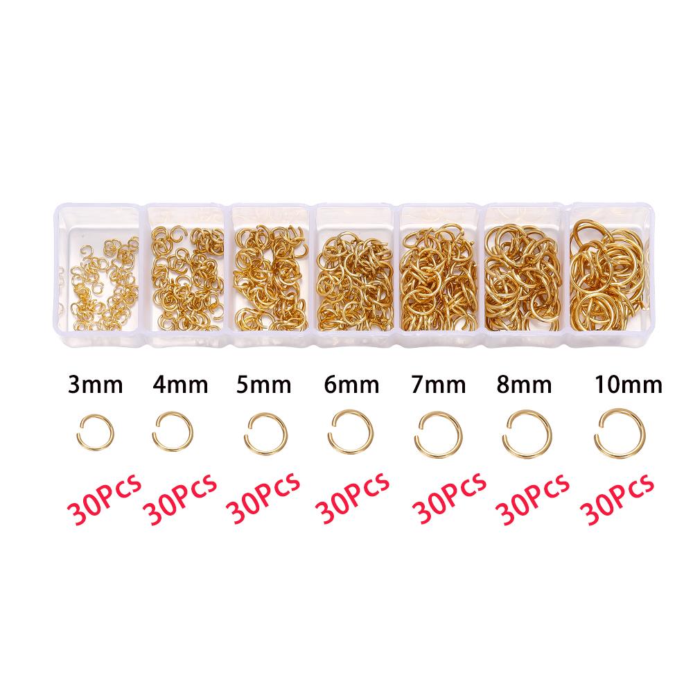 1Box Stainless Steel Lobster Clasps Open Jump Rings Crimp Beads Caps Set For Diy Bracelet Necklace Jewelry Making Accessories