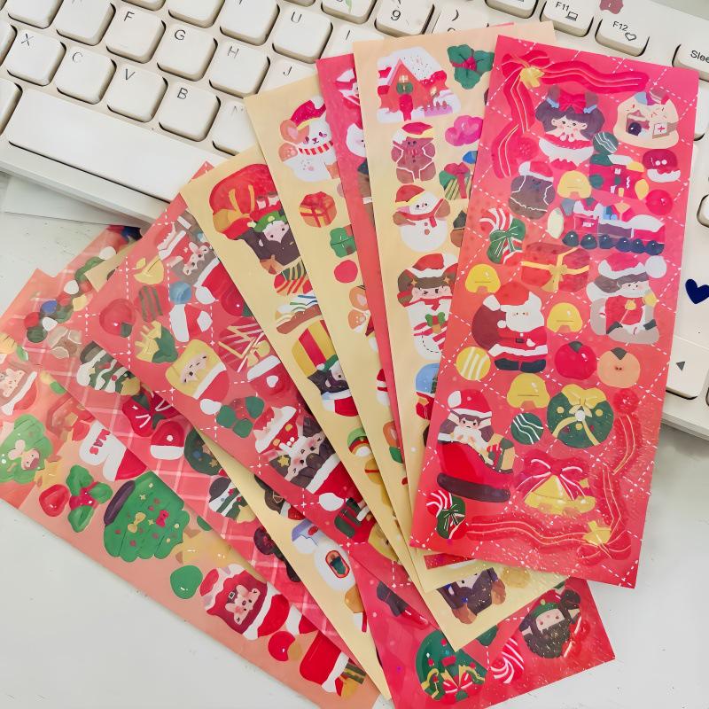 Christmas Guka Laser-Themed Cartoon Stickers Set - DIY Creative Props & Gifts