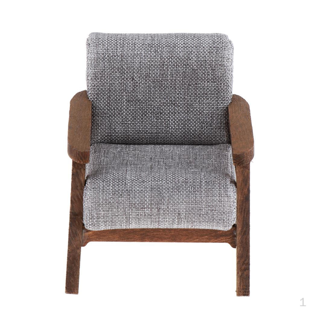 

Миниатюрный диван для кукольного домика, 1/12, для детского творчества, серый