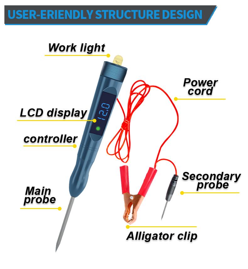 

Car Circuit Tester Lamp Voltage Copper Pen Detector DC 4.5V 6V 12V 24V 36VProbe Light System Test Probe Repair Diagnostic Tools