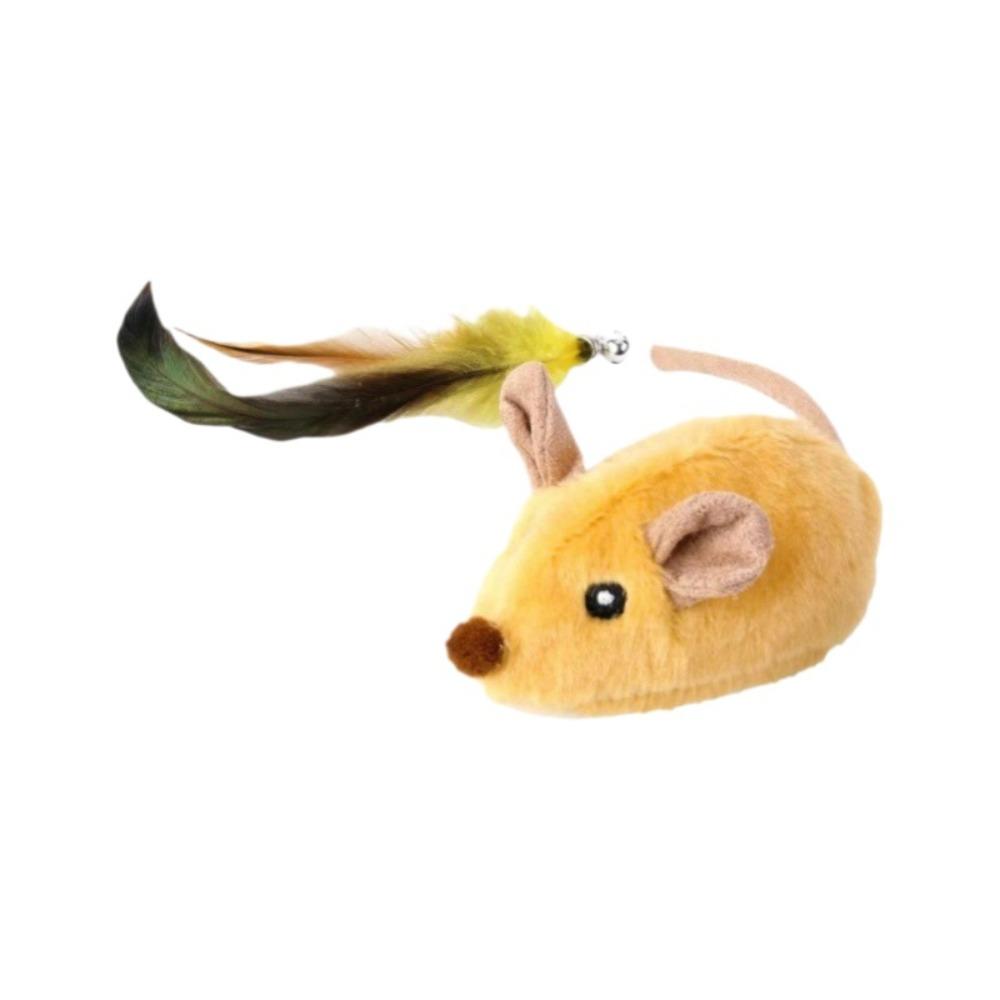 

Sound Automatic Sensing Moving Mouse LED Light USB Rechargeable Pet Plush Toy Kitten жёлтый