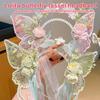 Princess Butterfly Ribbon Pearls Headband for Pageant Prom Headwear Elegant Hairband Girl Headpiece Photo Props