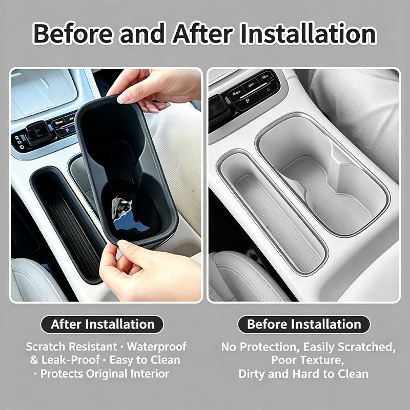 For Geely EX2 / Proton eMAS 5 2026 Silicone Cup Holder Storage Box Center Console Organizer Insert Tray Anti-Slip Cup Holder