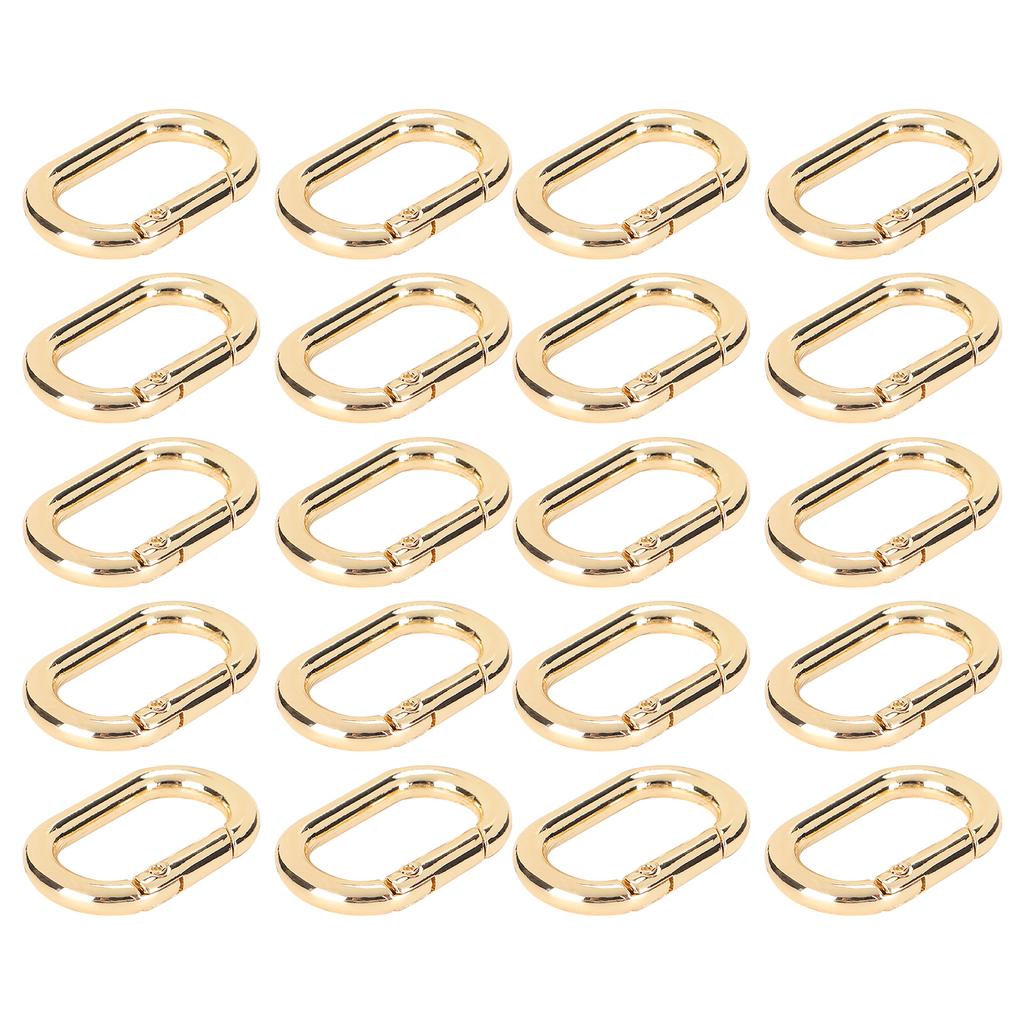 20 ks Oválná pružinová spona 23 mm Legované karabiny Klip pro tašky Kabelky Kroužek na klíče Popruh Zlatá