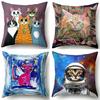 Hongbo Cartoon Cat Print Cushion Cover Throw Pillow Case Home Decor Sofa Car Seat Cushions