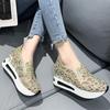 Fashion Spring Autumn Luxury Crystal Sneakers Women Breathable Mesh Sports Shoes for Woman Retro Low Top Platform Vulcanize Shoes Lady
