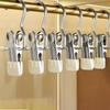 30pcs Stainless Steel Clothespins with Hooks Pants Rack Portable Hanging Closet Clothes Hanger Laundry Travel Home Supplies