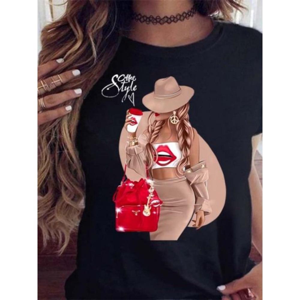 Maycaur Hot Sales Printed Female Tshirt Women Fashion Graphic Printed T-Shirt Harajuku Korean Style Short Sleeves Clothes Female