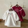 Robe d'hiver princesse en peluche à lacets pour bébé fille avec broderie de Noël