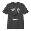 Just A Girl Who Loves Moose Funny Lover Unisex Quote T Shirt Vintage Washed Homme Streetwear Graphic Fashion