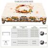1 Piece Of Thanksgiving Pumpkin Theme Round And Rectangular Tablecloth, Various Sizes, Autum Pumpkin And Fallen Leaf Pattern Printed Plaid Tablecloth,
