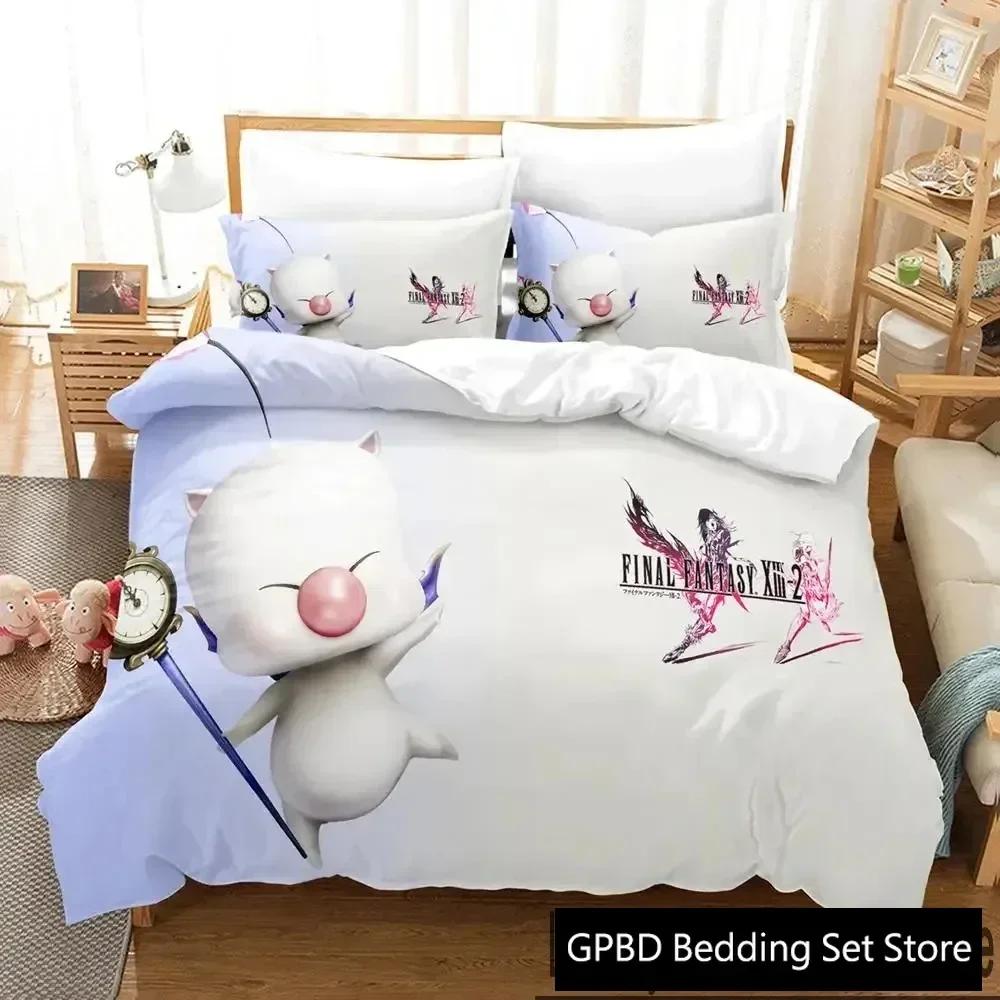 Anime Game Final Fantasy Xiii-2 Bedding Set 3D Printed Suitable For Bedroom Duvet Cover Set With Pillowcases Kids Home Textile