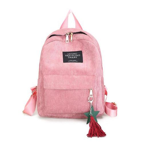 

Yogodlns Women Backpacks School Shoulder Bag With Tassel Corduroy Backpack Female Notebook Bags For Girls Preppy Style Knapsack
