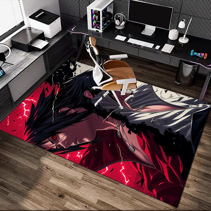 naruto Print Area Rug, Multi-functional Office Chair Sofa Carpet, Easy Clean Carpet for Home and Living Spaces
