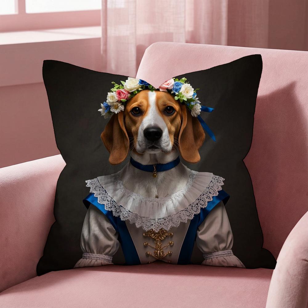 Beagle Dog Cushion Cover Multi-Scene Pillow Cover for Home & Car - Reversible, Soft & Durable for Daily Use