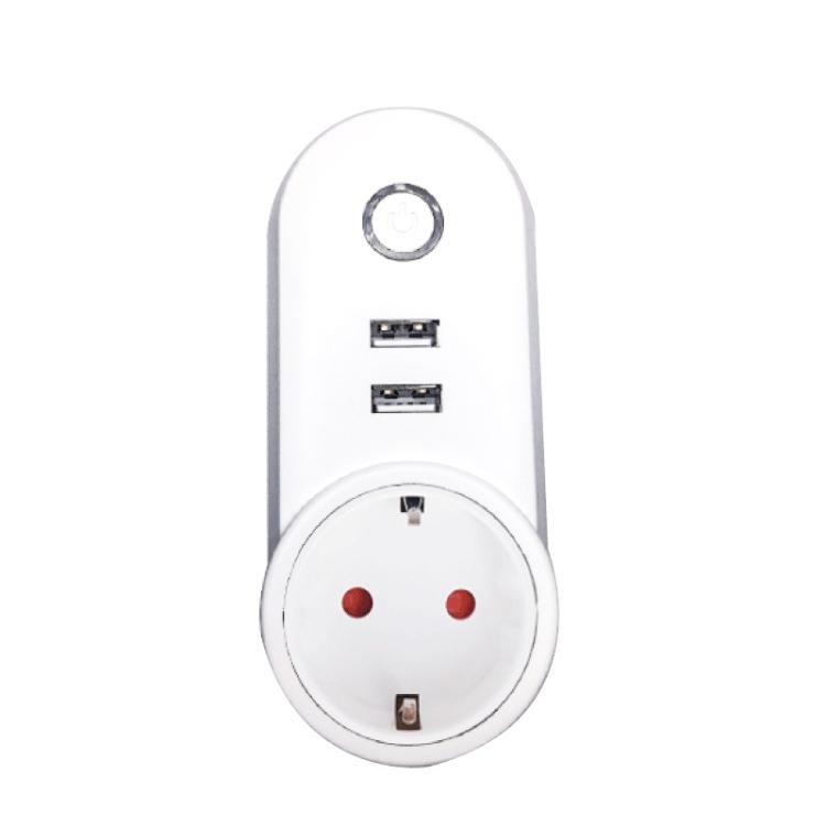 SA-002 2 USB Ports + 1 UK Socket WiFi Smart Power Plug Socket, Compatible with Alexa and Google Home, AC 110V-230V, UK Plug