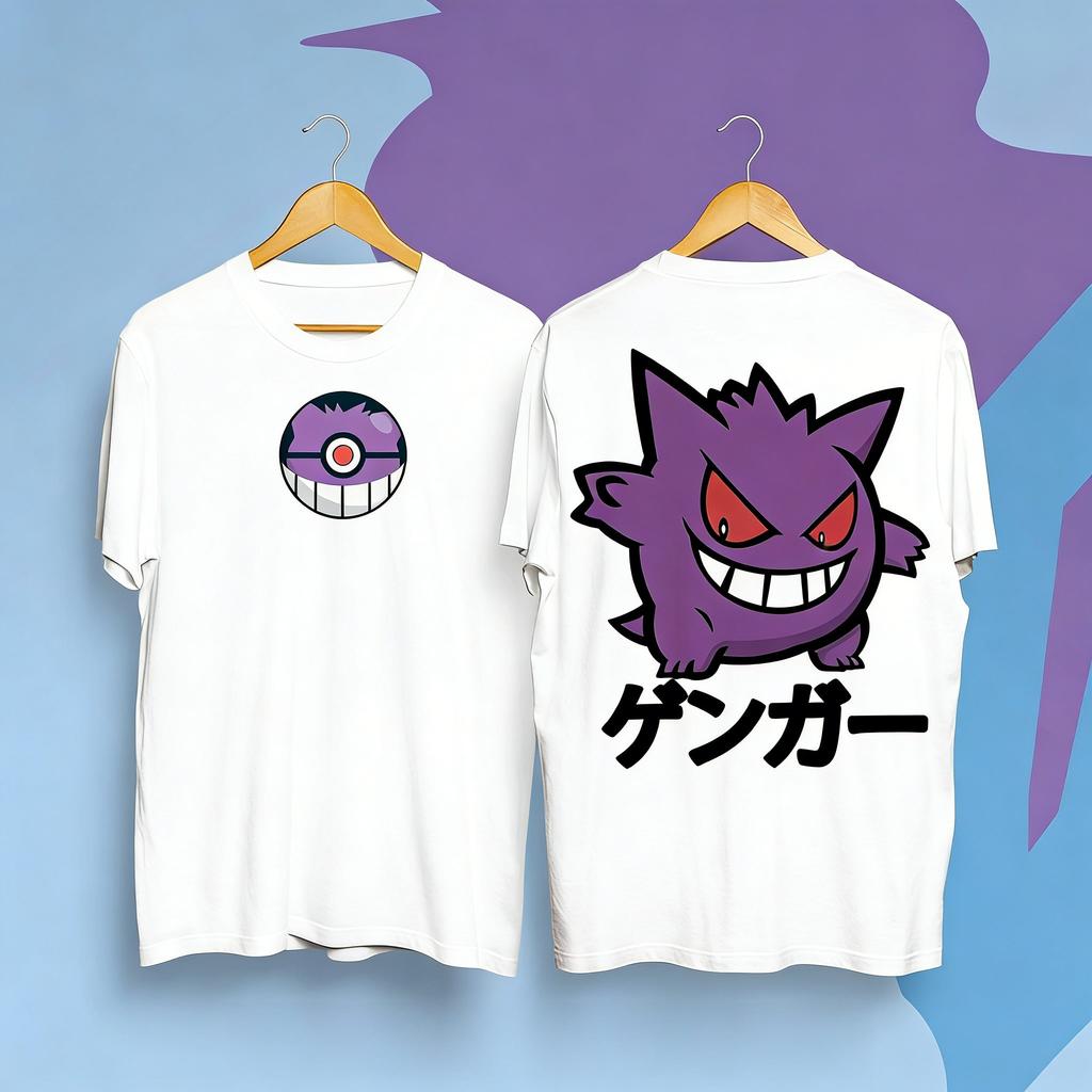 Oversized Pokemon Gengar Graphic T Shirt Men Women Cotton Short Sleeve Tee Streetwear 2026 Summer Cartoon Print Casual Tops Y2k