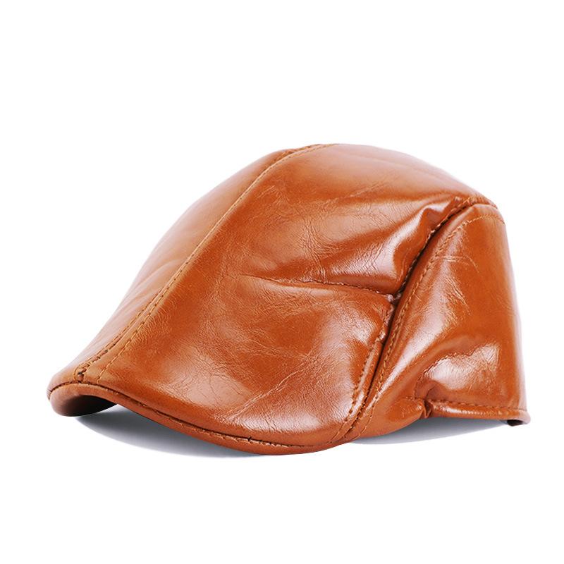 European and American Popular Leather Duck Tongue Beret, Forward Hat, Women's Painter Beret, Newsboy Hat JDBLM-