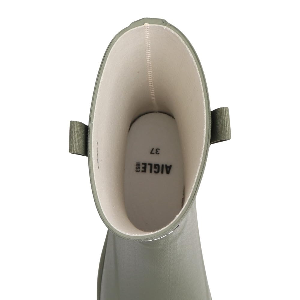 Aigle Official Waterproof and Ari Rubber Rain Moss Size Cm Women's Water-Repellent Boots, Green, 23.0