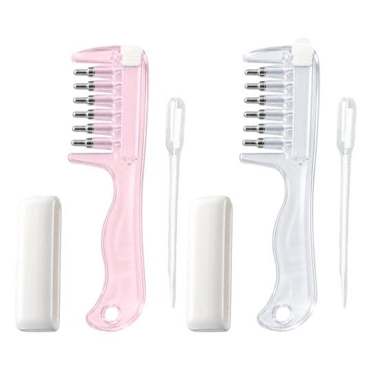 Refillable Hair Comb Oil Applicator Comb, 6 Roller Ball Tips, Scalp Care Tool Minoxidil Massage for Men Women Essential