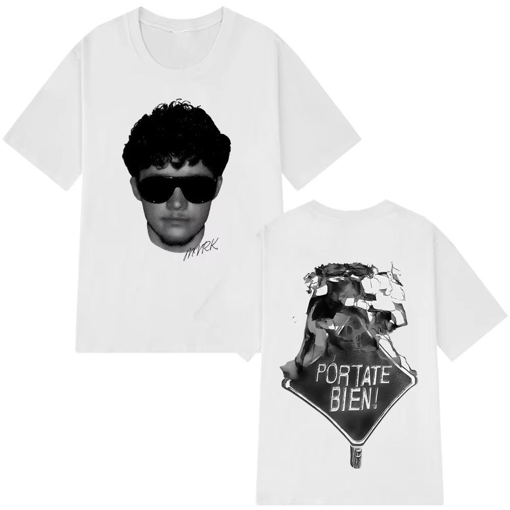 Rapper Mvrk Fashion Print Tshirt Unisex Women Vintage Gothic Punk Tshirt Shortsleeved Fashion Casual Cotton Hiphop Tshirt Tops L