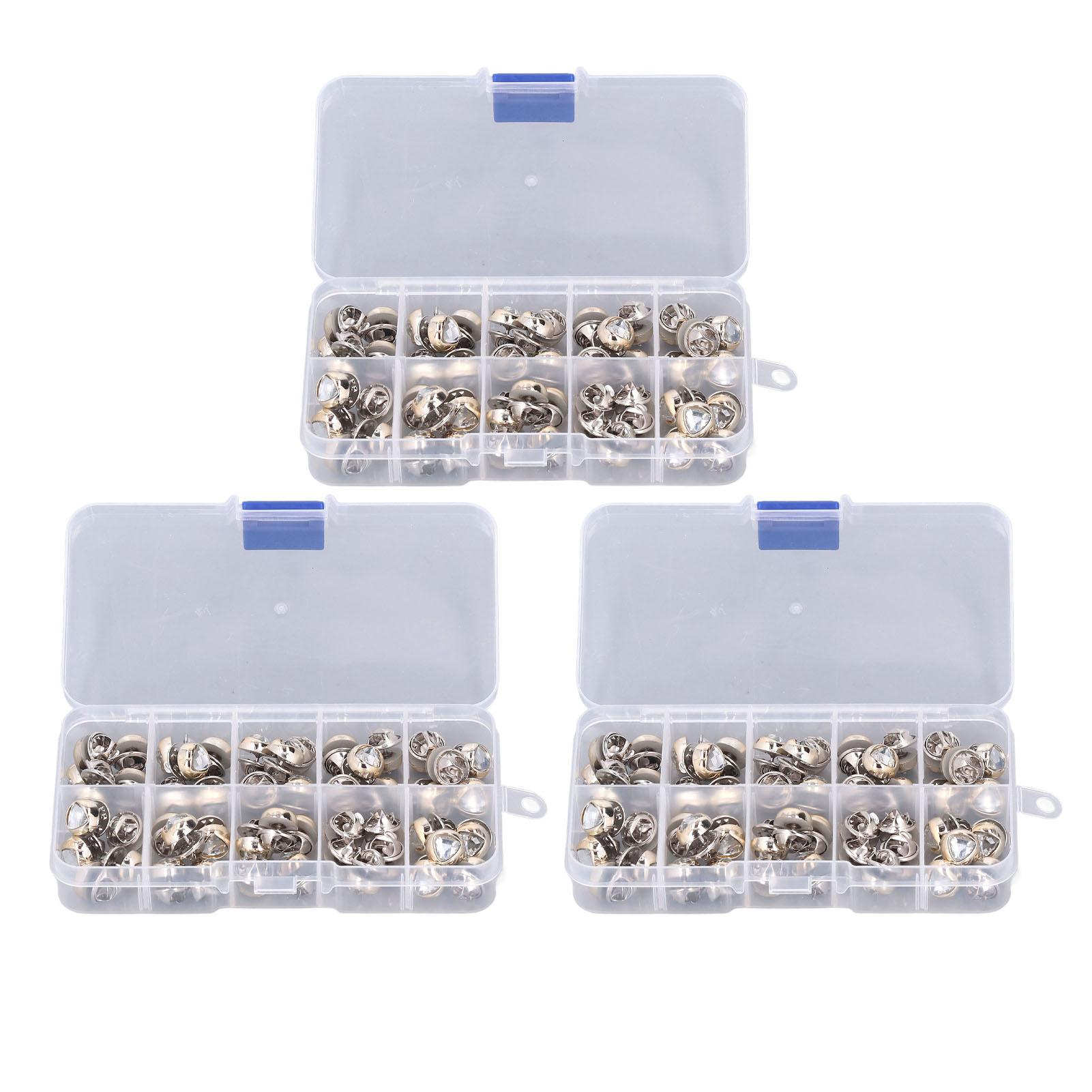 

3 коробки 150 шт. брошь пуговицы стразы треугольной формы бесшовные съемные декоративные женские рубашки