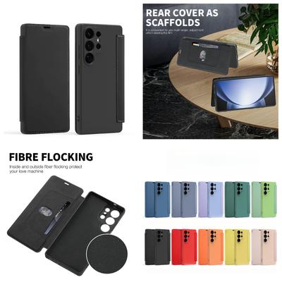 Custodia Premium per la serie Samsung Galaxy S22 S23 S24 S25. Liquid Skin - Custodia per Telefono al Tatto con Protezione Anti-Caduta, Scomparto Porta Carte e Supporto Multi-Angolo