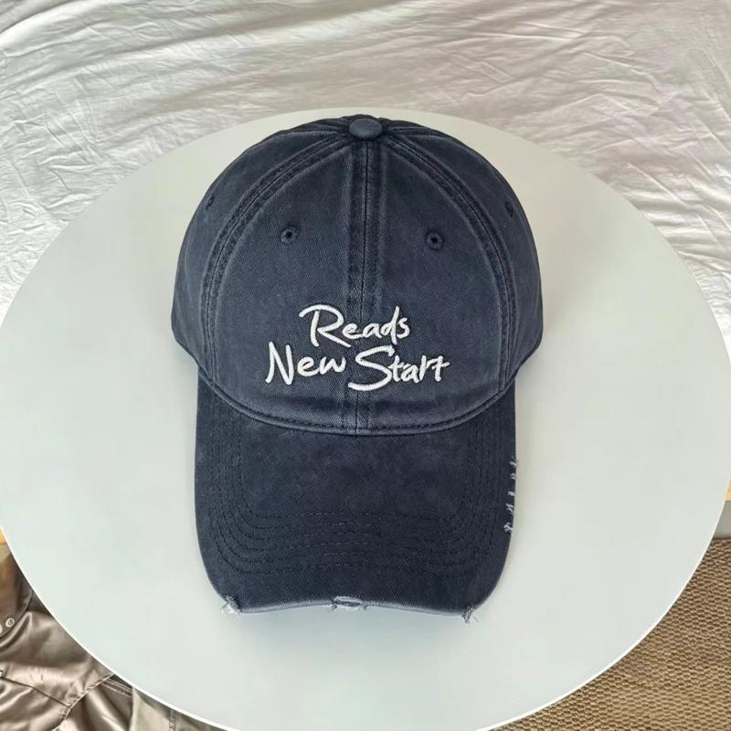 Washed and Made Old Letter Embroidered Baseball Cap for Men, Rough Edge Ripped Cap, Retro Casual Women's Versatile Hat