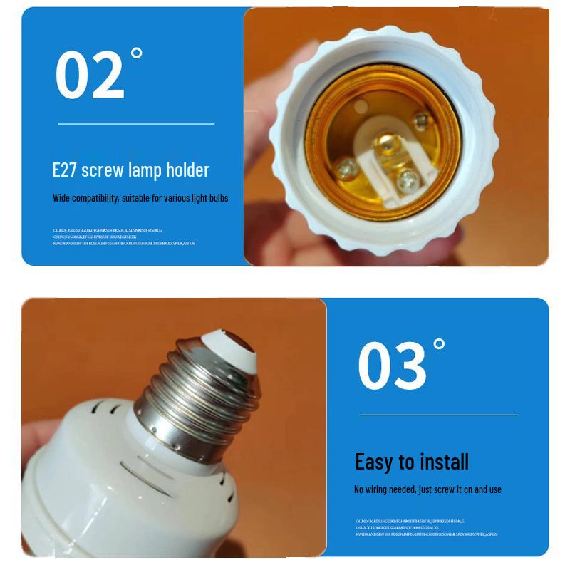 E27 Infrared Motion Sensor Energy-Saving Lamp Holder with Smart Delay for Hallway