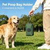 Canvas Dog Poop Bag Holder, Outdoor Pet Waste Bag Dispenser with Carabiner Clip, Animal Waste Collection Pouch