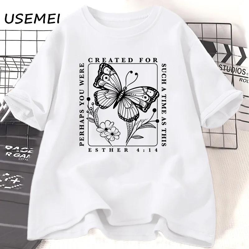 

Bible Verse Esther 4:14 T-Shirt Women Christian T Shirt Religion Jesus Graphic T-shirt Casual Cotton Short Sleeve Tshirt Clothes 4XL