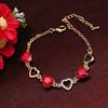 Trendy Heart-shaped Interlocking Rings Bracelet for Women