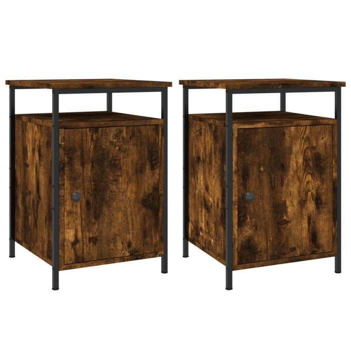 VidaXL Bedside Tables 2 Pcs Smoked Oak 40x42x60 Cm Engineered Wood 825868