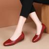 Autumn Mother Shoes Beef Tendon Flat Bottom Comfortable Single Shoes Women's Soft Sole Non-slip Lightweight Work Shoes Middle-aged and Elderly Soft Le