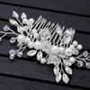 New Pearl Bridal Headdress Rhinestone Elegant Flower Insert Comb Head Jewelry Bridal Wedding